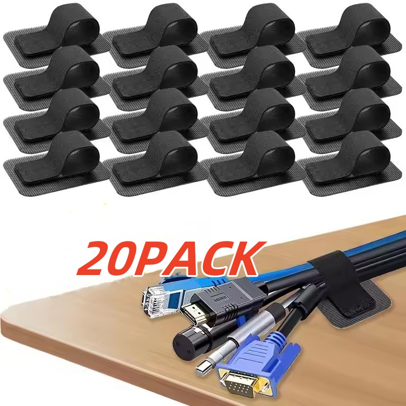 Home Office Desks - Attaches-câbles auto-adhésifs réutilisables, 4/20 pièces, sangles