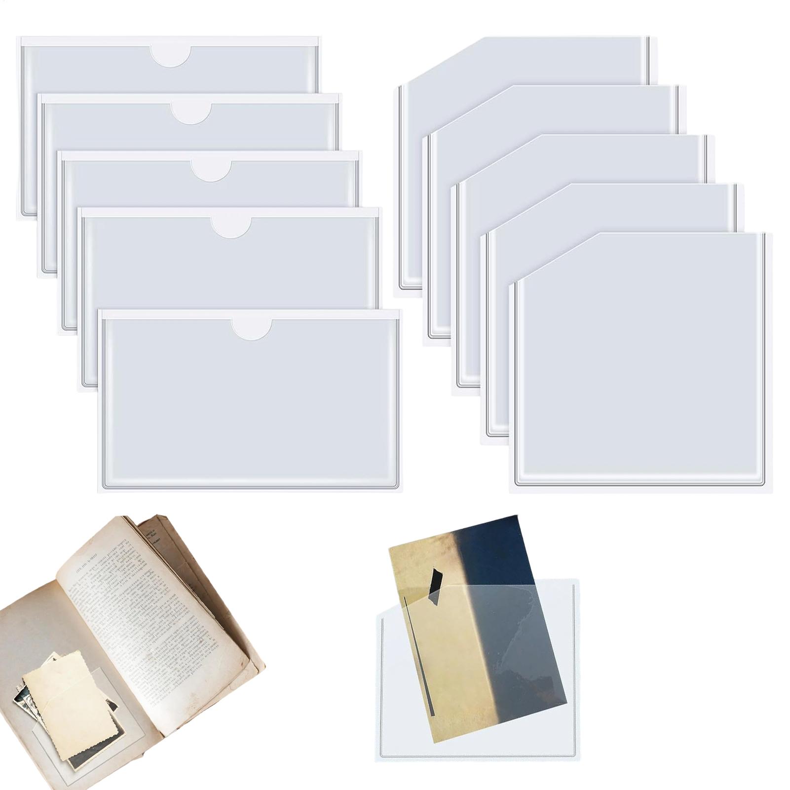 Home Office And Library - Pochettes adhésives transparentes, protège-pochettes anti-poussière, porte-étiquettes