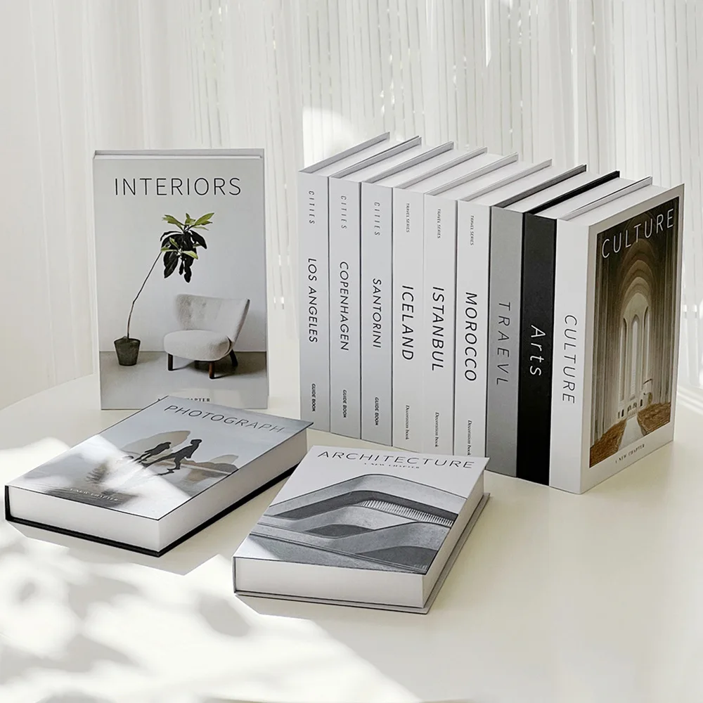 Home Office Building - Faux livres décoratifs modernes et minimalistes,