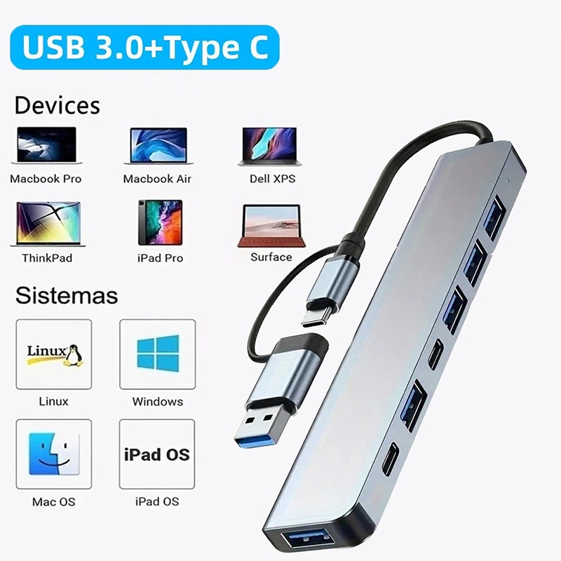 Home Office For Mac - Hub USB3.0 2 en 1, 7