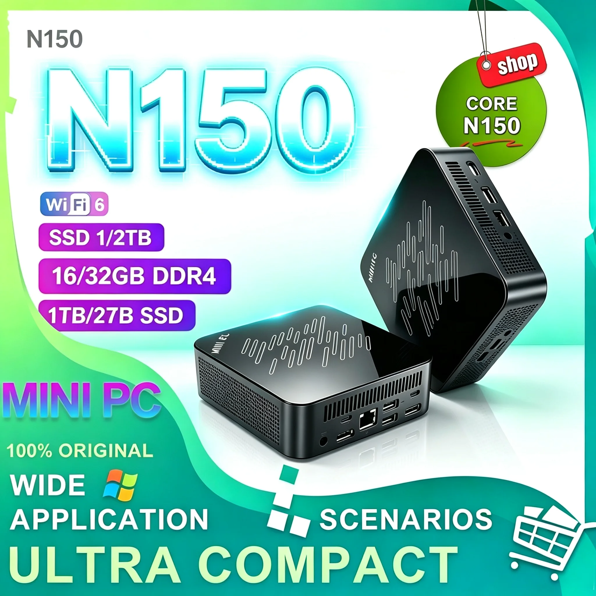 Home Office Windows 11 - Nouveau Mini PC Silencieux Intel N150