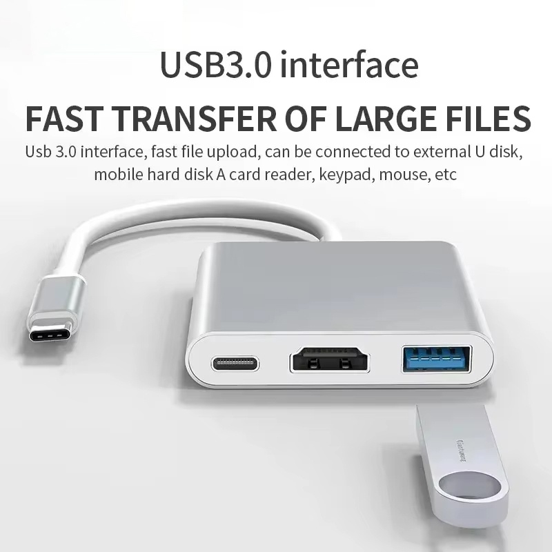 Home Office For Mac - Adaptateur 3 en 1 Type C