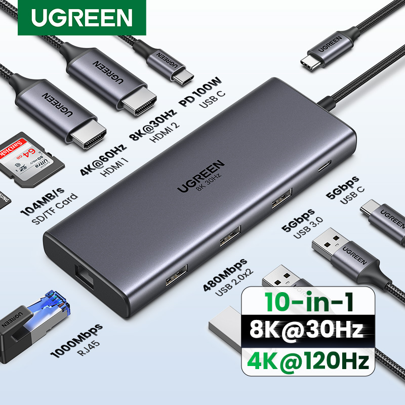 UGREEN double HDMI USB-C HUB 8 - Home Office For Mac avis et prix