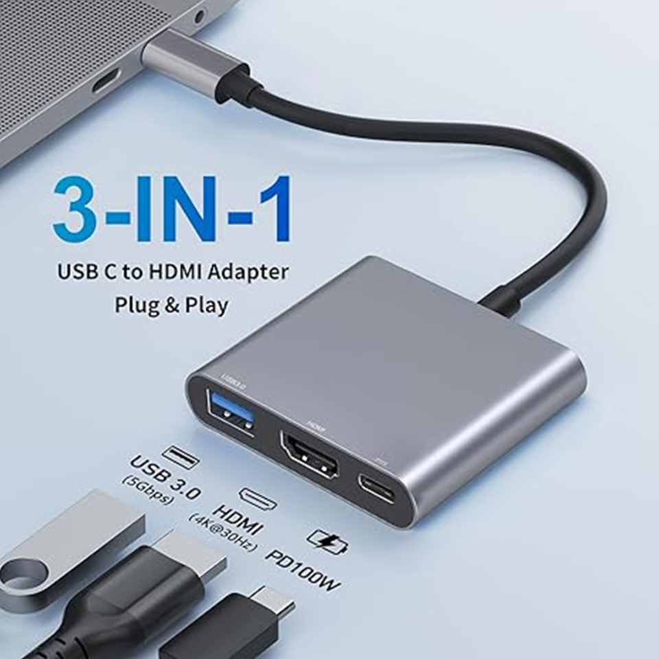 Hub USB Type-C 3 en 1, mâle ve - Home Office For Mac avis et prix